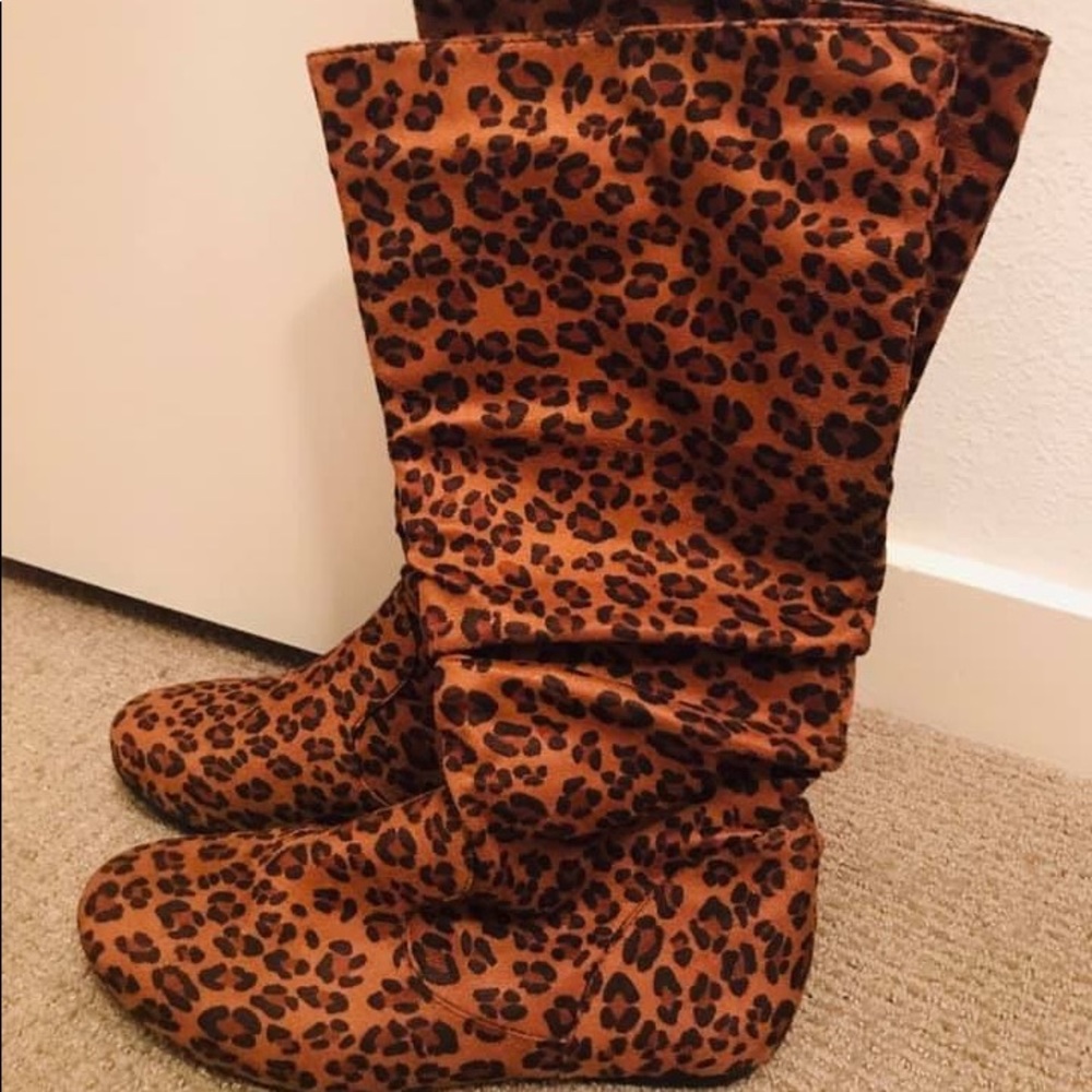 Leopard Knee-High Boots